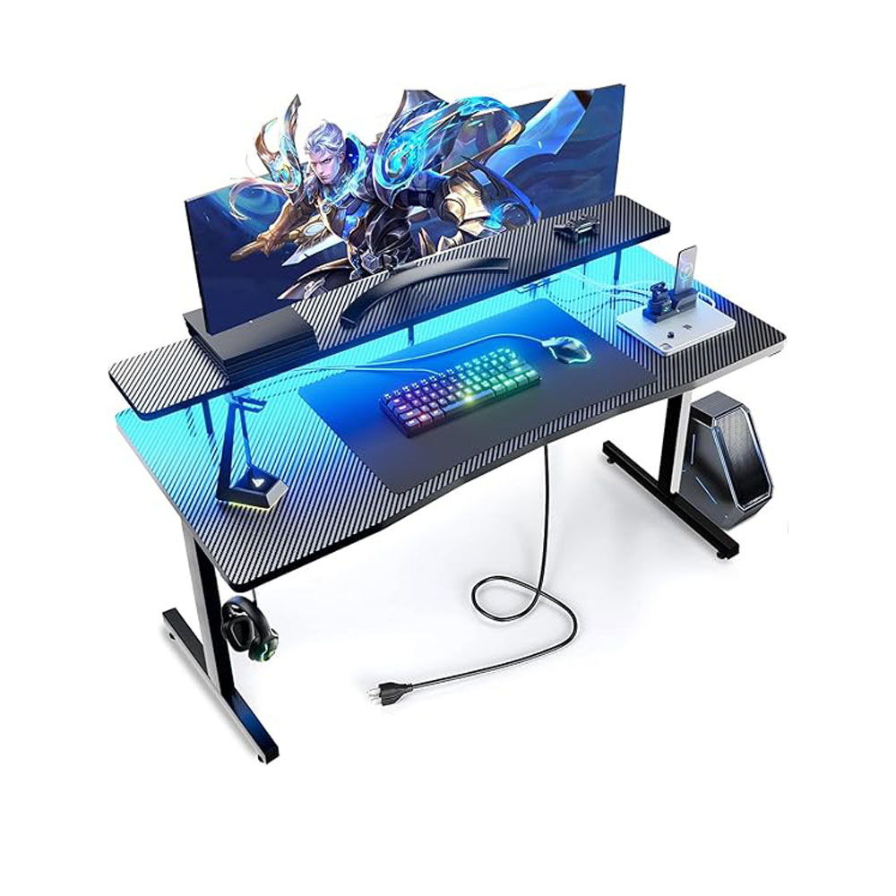 میز گیمیگ Chulovs ارگونومیک -Chulovs 140cm Gaming Desk with RGB LED Lights &amp -خرید از امازون-روزمارکت - roozmarket