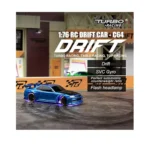 ماشین کنترلی Turbo Racing C64 با شاسی آبی و پوسته قابل تعویض